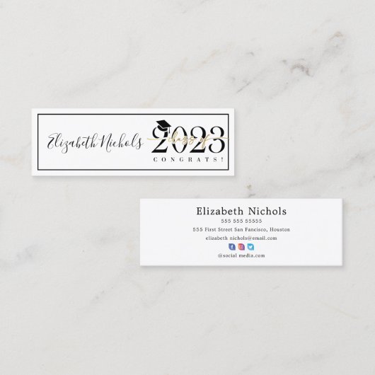 Namenskarten des personalisierten Abschlusses (Vorne/Hinten)