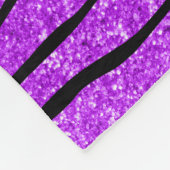 Namenslila Türkis-Glitter Zebraneonstreifen Fleecedecke (Ecke)
