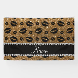 Namenslippenstift küsst GoldGlitter Banner