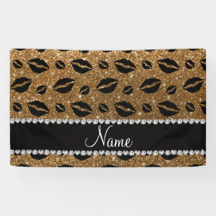 Namenslippenstift küsst GoldGlitter Banner