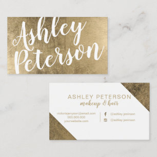 Namensmake-uptypographie des goldweißen Haares Visitenkarte