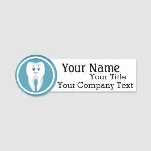 Namensmarke Happy Dentist Tooth Logo Benutzerdefin Namensschild