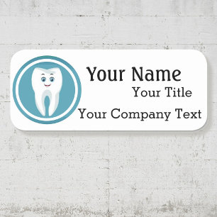 Namensmarke Happy Dentist Tooth Logo Benutzerdefin Namensschild