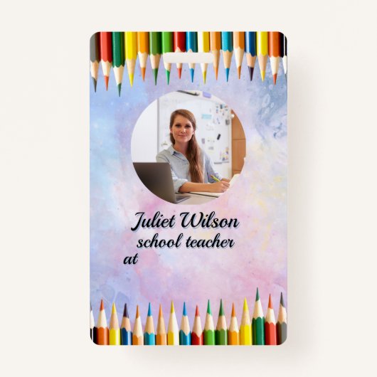 Namensmarken leuchten Lehrer-ID-Abzeichen Ausweis (Vorderseite)