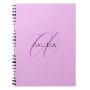 Namensmonogramm Anfangsbuchstabe Orchidee & Fliede Notizblock