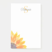 Namensmonogramm Floral Post-it Klebezettel (Vorderseite)