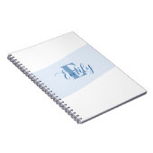 Namensmonogramm Retro Blau Notizblock (Rechte Seite)