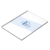 Namensmonogramm Retro Blau Notizblock (Linke Seite)