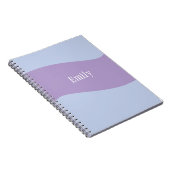 Namensmonogramm Retro Bold Blau Lila Notizblock (Rechte Seite)