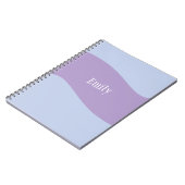 Namensmonogramm Retro Bold Blau Lila Notizblock (Linke Seite)