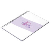 Namensmonogramm Retro Lila Notizblock (Linke Seite)