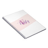 Namensmonogramm Retro Rosa Lila Notizblock (Rechte Seite)
