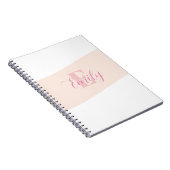 Namensmonogramm Retro-Rosa Notizblock (Rechte Seite)