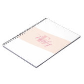 Namensmonogramm Retro-Rosa Notizblock (Linke Seite)