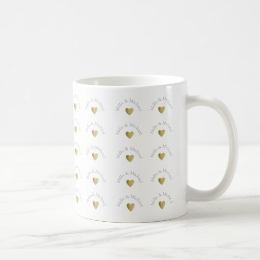 Namensmuster und goldene Liebe Kaffeetasse (Rechts)