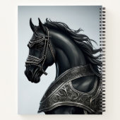 Namensnachricht hinzufügen, starkes schwarzes Pfer Notizblock (Rückseite)