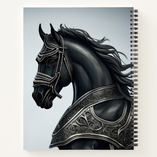 Namensnachricht hinzufügen, starkes schwarzes Pfer Notizblock (Rückseite)