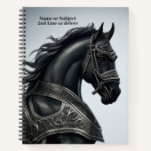 Namensnachricht hinzufügen, starkes schwarzes Pfer Notizblock (Vorderseite)