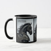 Namensnachricht hinzufügen, starkes schwarzes Pfer Tasse (Links)