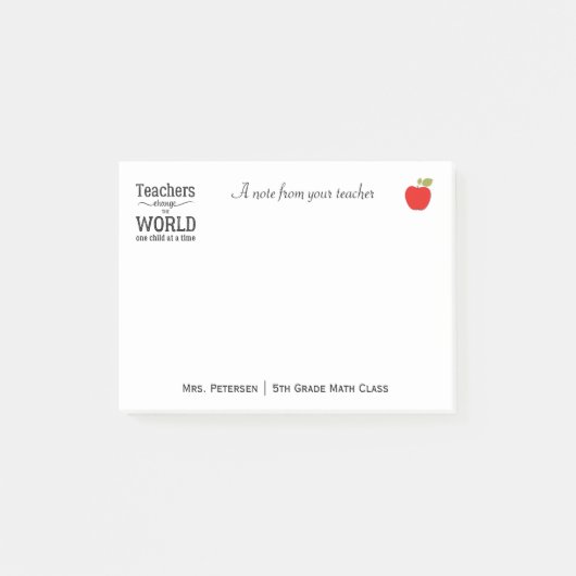 Namensnennung für Rotapfeltypografie Post-it Klebezettel (Vorderseite)