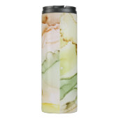 Namensnennung Grün Abstrakte Pastel Thermal Tumble Thermosbecher (Rückseite)