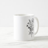 Namensnennung und Blumen Kaffeetasse (VorderseiteRechts)