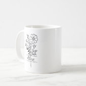 Namensnennung und Blumen Kaffeetasse (Vorderseite Links)