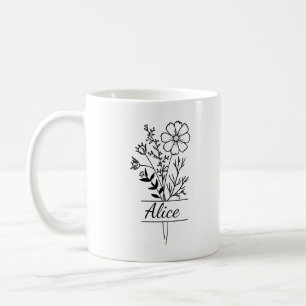 Namensnennung und Blumen Kaffeetasse
