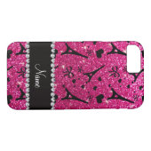 NamensNeonGlitter des heißen Rosas Turms paris Case-Mate iPhone Hülle (Rückseite (Horizontal))