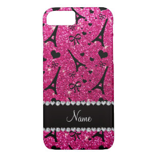 NamensNeonGlitter des heißen Rosas Turms paris Case-Mate iPhone Hülle