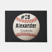 Namensnummer Position Custom White Baseball Fußmatte (Vorderseite)