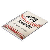 Namensnummer Position Custom White Baseball Notizblock (Linke Seite)