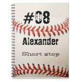 Namensnummer Position Custom White Baseball Notizblock (Vorderseite)