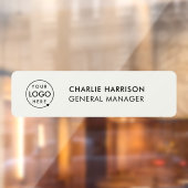 Namensplakette | Berufliches Firmenlogo Grau Fensteraufkleber (Blatt 2)