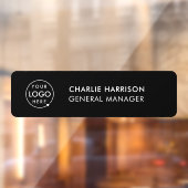 Namensplakette | Geschäftslogo Stilvolle schwarze Fensteraufkleber (Blatt 2)