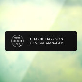 Namensplakette | Geschäftslogo Stilvolle schwarze Fensteraufkleber (Blatt 3)