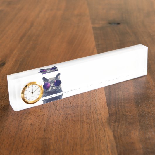 Namensplakette mit Uhr (Seite)