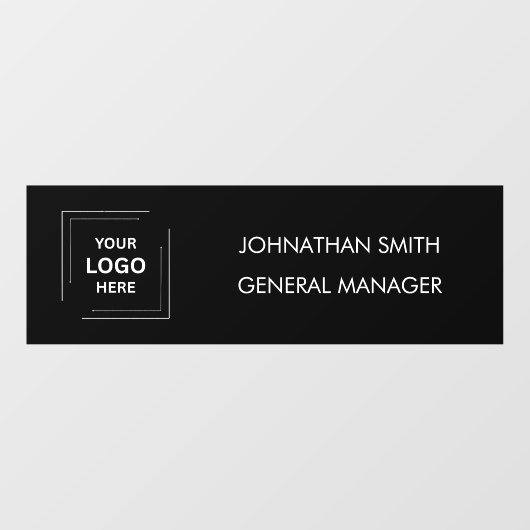 Namensplakette | Schwarze Türklammer für benutzerd Fensteraufkleber (Blatt)