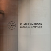 Namensplakette | Transparentes Glass Door Business Fensteraufkleber