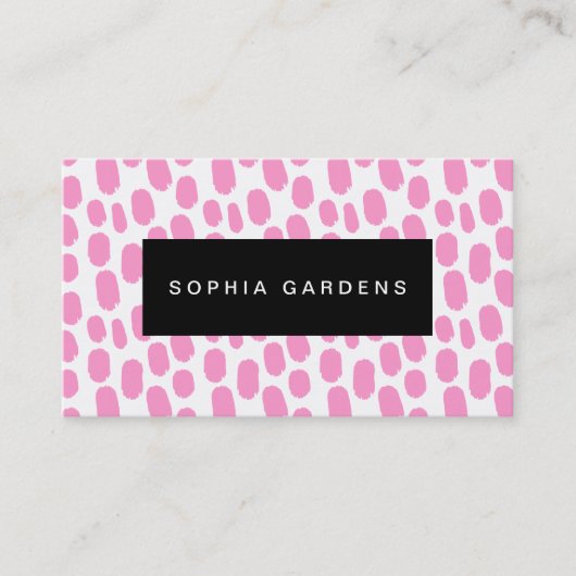 Namensplatte - Anstrich - Rosa Visitenkarte (Vorderseite)