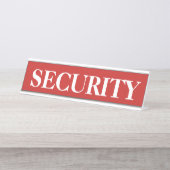 Namensplatte des Red Security Desk Schreibtischnamensplakette (Vorderseite )