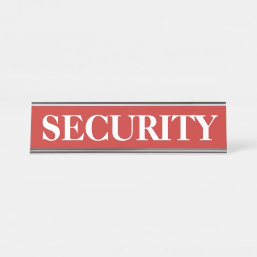 Namensplatte des Red Security Desk Schreibtischnamensplakette (Vorderseite )
