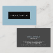 Namensplatte - Schwarz auf blass blau 9dc6d8 Visitenkarte (Vorne/Hinten)