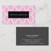 Namensplatte v2 - Damask - Pink Visitenkarte (Vorne/Hinten)