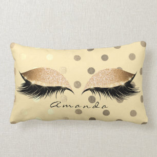 Namenspunkte Prinzessin-Faux Gold Glitter Lashes Lendenkissen