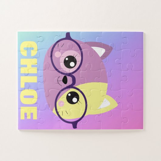 Namenspuzzle mit Geschenkboxen hinzufügen, 30 über Puzzle (Horizontal)