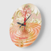 Namensquotenbaum des Lebens Zen-Yoga Große Wanduhr (Winkel)