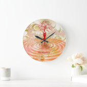 Namensquotenbaum des Lebens Zen-Yoga Große Wanduhr (Zuhause)
