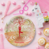 Namensquotenbaum des Lebens Zen Yoga Pappteller (Party)