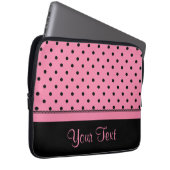 Namensrohr-Socken-Schwarz-Tupfen-Pink Laptopschutzhülle (Vorne Rechts)